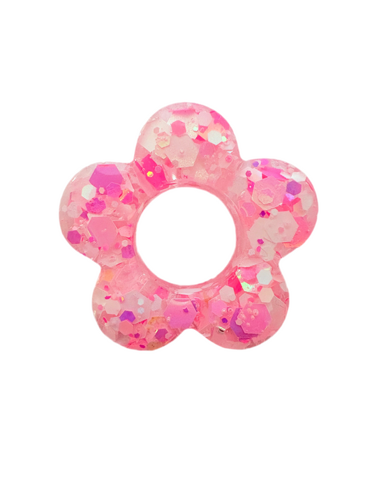 N°1 : Charms Fleur Barbie Paillettes Rose 🎀