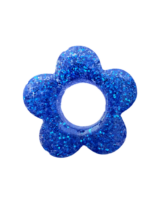 N°44 : Charms Fleur Bleu Roi Scintillant 👑
