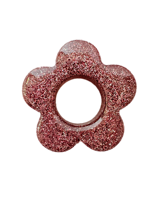 N°21 : Charms Fleur Rose Brun Étoilé