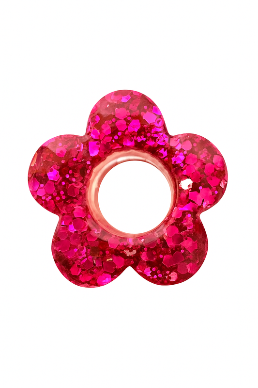 N°5 : Charms Fleur Paillettes Fuchsia