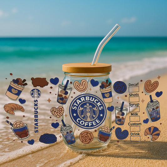 Verre personnalisé Starbucks - Édition Unique Bleu Roi